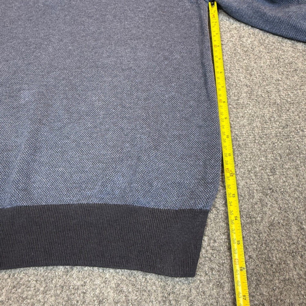 Brooks Brothers 346 Mens Large Blue Cotton Cashmere 1/4 Zip Sweater Pullover - Picture 4 of 10